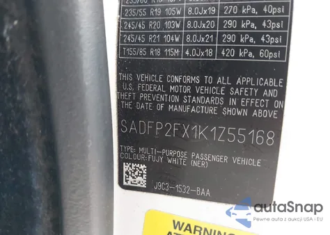 2019 Jaguar E-Pace Se из США, поврежденный, VIN SADFP2FX1K1Z55168